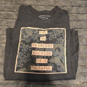Gray Graphic T-Shirt with Inspirational Quote